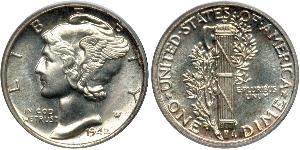10 Цент / 1 Дайм США (1776 - ) Серебро/Медь 