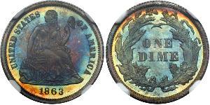 10 Цент / 1 Дайм США (1776 - ) Серебро/Медь 