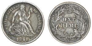 10 Цент / 1 Дайм США (1776 - ) Серебро/Медь 