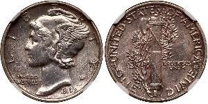 10 Цент / 1 Дайм США (1776 - ) Серебро/Медь 