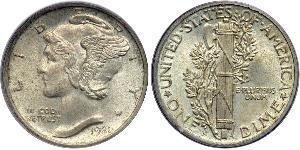 10 Цент / 1 Дайм США (1776 - ) Серебро/Медь 