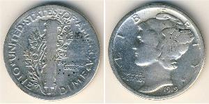 10 Цент / 1 Дайм США (1776 - ) Серебро/Медь 