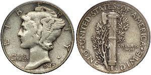 10 Цент / 1 Дайм США (1776 - ) Серебро/Медь 