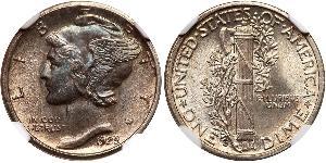 10 Цент / 1 Дайм США (1776 - ) Серебро/Медь 