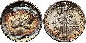 10 Цент / 1 Дайм США (1776 - ) Серебро/Медь 
