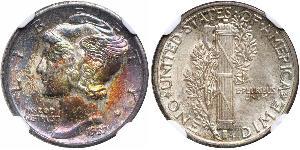10 Цент / 1 Дайм США (1776 - ) Серебро/Медь 