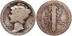 10 Цент / 1 Дайм США (1776 - ) Серебро/Медь 