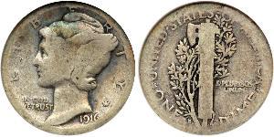 10 Цент / 1 Дайм США (1776 - ) Серебро/Медь 