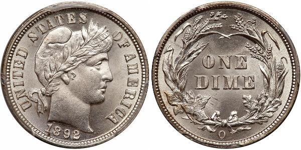 10 Цент / 1 Дайм США (1776 - ) Серебро/Медь 