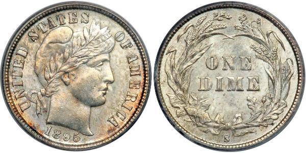 10 Цент / 1 Дайм США (1776 - ) Серебро/Медь 
