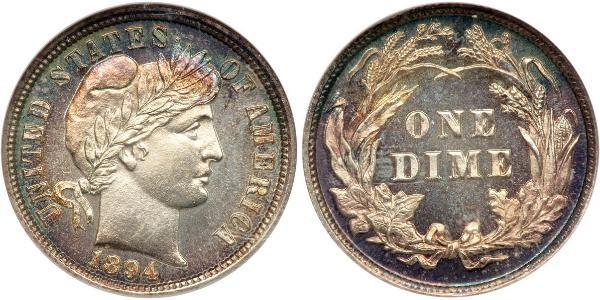 10 Цент / 1 Дайм США (1776 - ) Серебро/Медь 