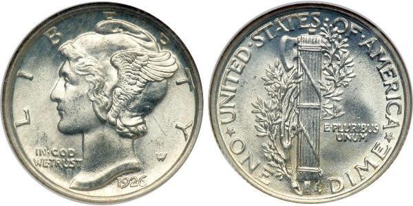 10 Цент / 1 Дайм США (1776 - ) Серебро/Медь 