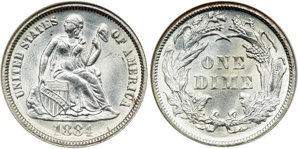 10 Цент / 1 Дайм США (1776 - ) Серебро/Медь 