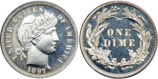 10 Цент / 1 Дайм США (1776 - ) Серебро/Медь 