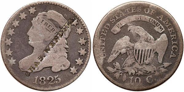 10 Цент / 1 Дайм США (1776 - ) Серебро/Медь 