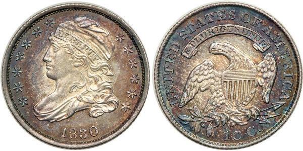 10 Цент / 1 Дайм США (1776 - ) Серебро/Медь 