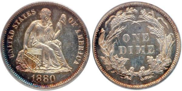 10 Цент / 1 Дайм США (1776 - ) Серебро/Медь 