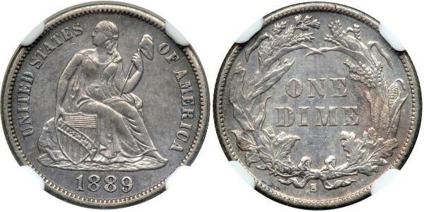 10 Цент / 1 Дайм США (1776 - ) Серебро/Медь 