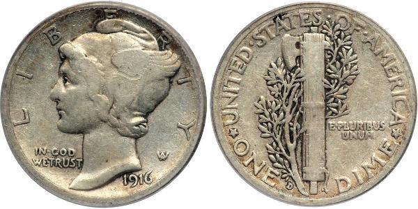 10 Цент / 1 Дайм США (1776 - ) Серебро/Медь 