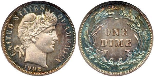 10 Цент / 1 Дайм США (1776 - ) Серебро/Медь 
