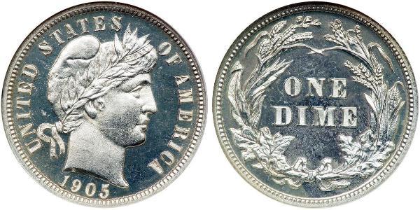 10 Цент / 1 Дайм США (1776 - ) Серебро/Медь 