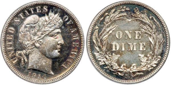 10 Цент / 1 Дайм США (1776 - ) Серебро/Медь 