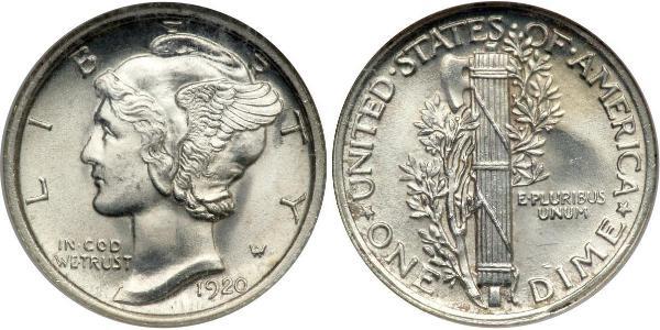 10 Цент / 1 Дайм США (1776 - ) Серебро/Медь 