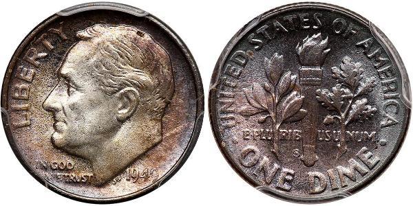 10 Цент / 1 Дайм США (1776 - ) Срібло 
