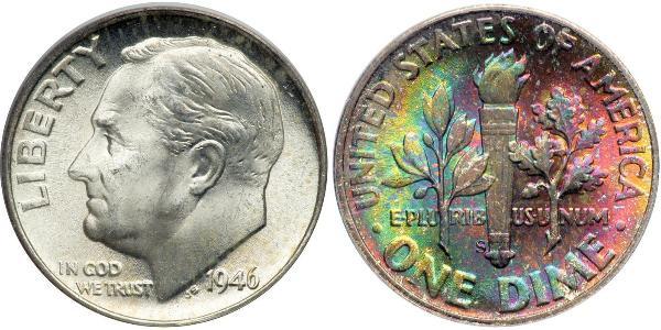 10 Цент / 1 Дайм США (1776 - ) Срібло 