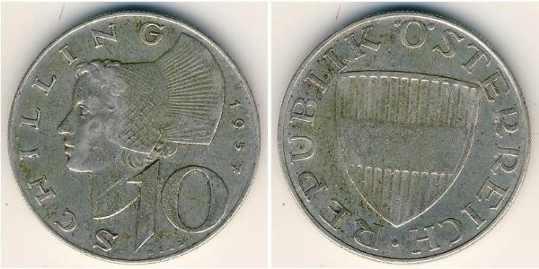 10 Шилінг Австрійська Республіка (1955 - ) Срібло 