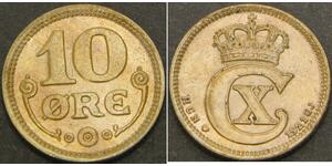 10 Эре Дания  Кристиан X (король Дании) (1870 - 1947)