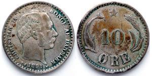 10 Эре Дания  Кристиан IX король Дании (1818-1906)