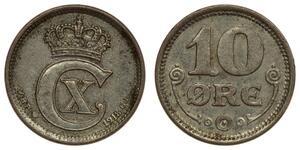 10 Эре Дания  Кристиан X (король Дании) (1870 - 1947)