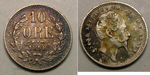 10 Эре Швеция Серебро Оскар I (1799-1859)