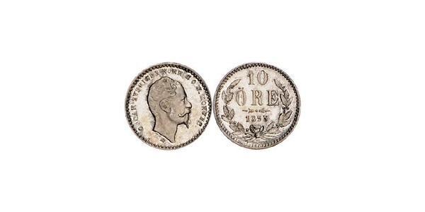 10 Эре Швеция Серебро Оскар I (1799-1859)