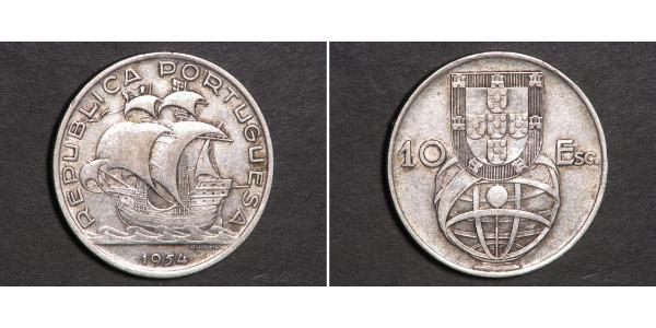 10 Эскудо Вторая Португальская республика (1933 - 1974) Серебро 