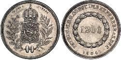 1200 Reis Empire of Brazil (1822-1889) Silber 