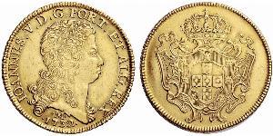 12800 Reis Brasilien Gold Johann V. von Portugal (1689-1750)