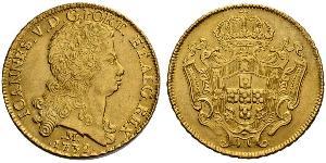 12800 Reis Brasilien Gold Johann V. von Portugal (1689-1750)