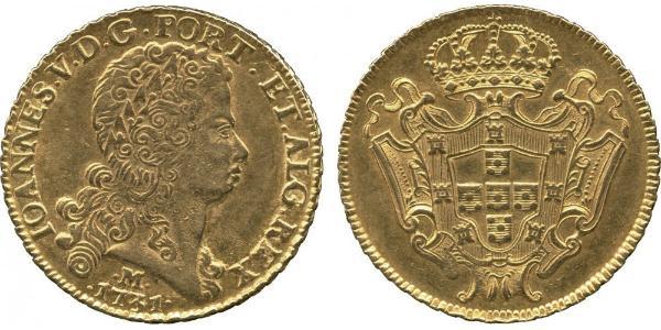 12800 Reis Brasilien Gold Johann V. von Portugal (1689-1750)
