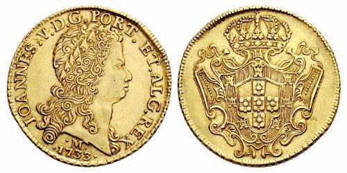 12800 Reis Brésil Or Jean V de Portugal (1689-1750)