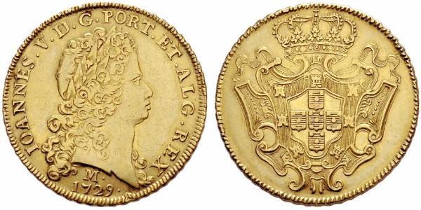 12800 Reis Brésil Or Jean V de Portugal (1689-1750)