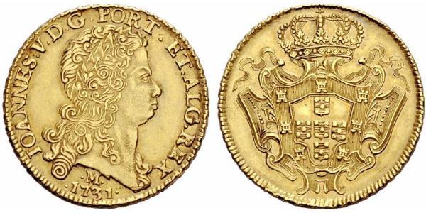 12800 Reis Brésil Or Jean V de Portugal (1689-1750)