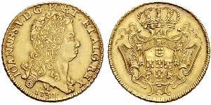 12800 Reis Brasil Oro Juan V de Portugal (1689-1750)