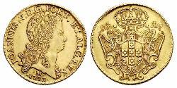 12800 Reis Brasile Oro Giovanni V del Portogallo (1689-1750)