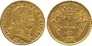 12800 Reis Brasile Oro Giovanni V del Portogallo (1689-1750)