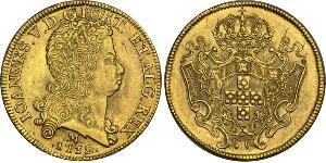 12800 Reis Brasile Oro Giovanni V del Portogallo (1689-1750)