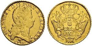 12800 Reis Brasile Oro Giovanni V del Portogallo (1689-1750)