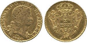12800 Reis Brasile Oro Giovanni V del Portogallo (1689-1750)
