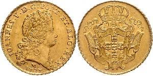 12800 Reis Brasile Oro Giovanni V del Portogallo (1689-1750)